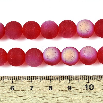 Frosted Transparent Glass Beads Strands LS-GLAA-T032-T10mm-MBB09-1