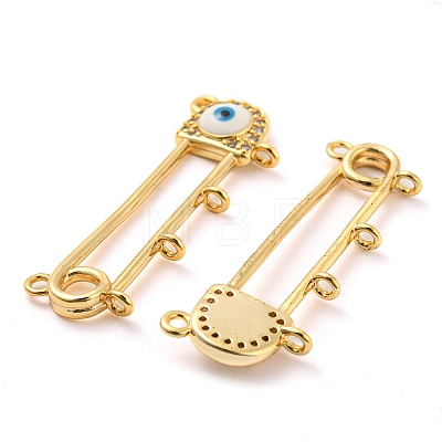 Rack Plating Brass Micro Pave Cubic Zirconia Brooch Finding KK-TAC0016-02G-01-1