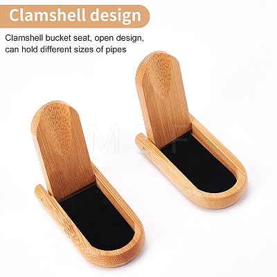 Bamboo Foldable Bamboo Tobacco Pipe Stand Holder Display AJEW-WH0237-47-1
