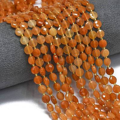 Natural Red Aventurine Beads Strands G-K389-B48-01-1