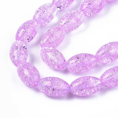 Transparent Crackle Glass Beads Strands GLAA-S192-B-010D-1