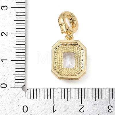 Brass Micro Pave Cubic Zirconia Pendants KK-K413-08G-1
