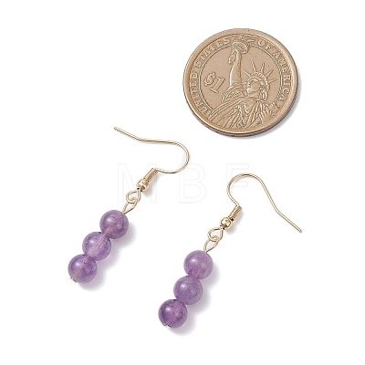 Natural Mixed Stone Round Dangle Earrings EJEW-JE06716-1