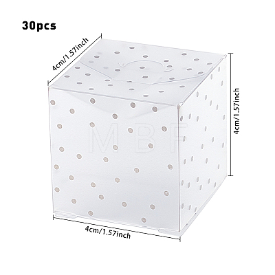 Polka Dot Pattern Transparent PVC Square Favor Box Candy Treat Gift Box CON-BC0006-28-1