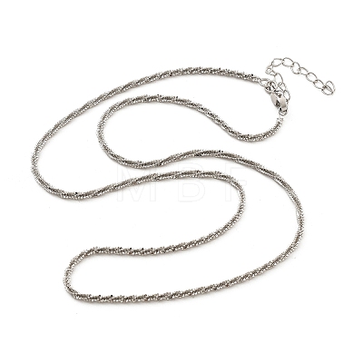 Brass Sterling Silver Chains Necklaces for Women NJEW-D302-25P-1