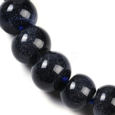 Synthetic Blue Goldstone Rondelle Graduated Beaded Necklaces for Women Men NJEW-K388-02A-1