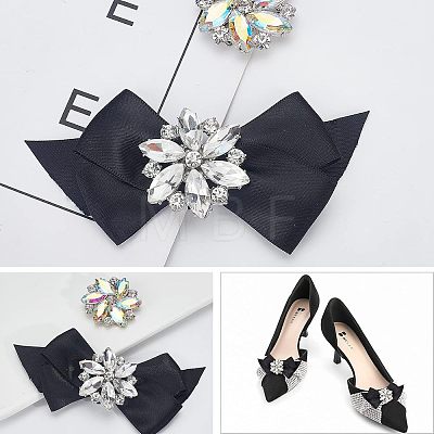  4Pcs 2 Style Glass Rhinestone Shoe Decorations FIND-NB0002-34A-1