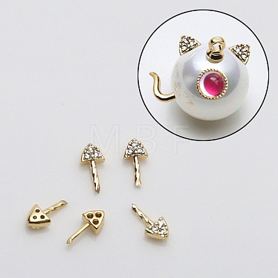 Brass Micro Pave Clear Cubic Zirconia Head Pins BAPE-PW0001-08B-G-1