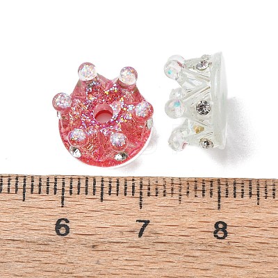 Transparent Resin & Crystal Rhinestone Beads RESI-G119-11-1