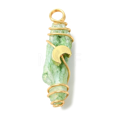 2Pcs Electroplated Natural Quartz Crystal Dyed Copper Wire Wrapped Pendants PALLOY-JF03172-01-1