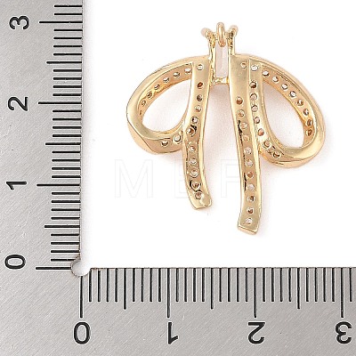 Brass Micro Pave Clear Cubic Zirconia Pendants KK-N256-18G-1