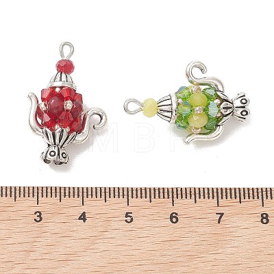 Glass Seed Beaded Pendants PALLOY-MZ01273-1