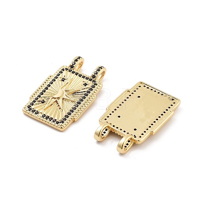 Rack Plating Brass Micro Pave Cubic Zirconia Pendants KK-G512-27G-1