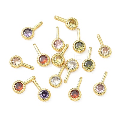 Brass Micro Pave Cubic Zirconia Pendants KK-L264-01G-1