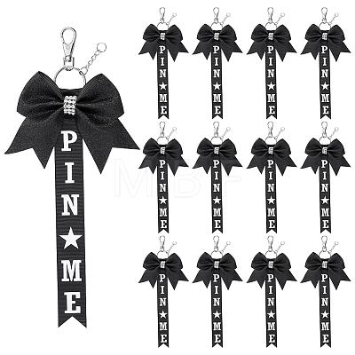 12Pcs Polyester & Rhinestone Keychains KEYC-PH0002-42A-1