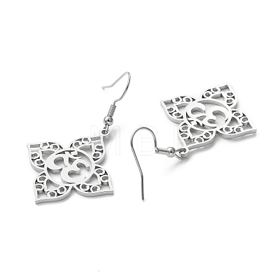 Non-Tarnish 304 Stainless Steel Yoga Theme Asymmetrical Earrings LS-EJEW-P222-08P-1