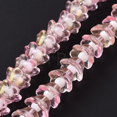 Transparent Glass Beads Strands LAMP-H061-01D-04-1