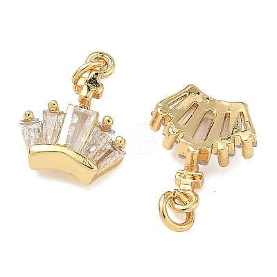 Brass Micro Pave Clear Cubic Zirconia Charms KK-A291-31G-1
