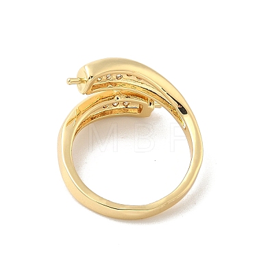 Brass Micro Pave Cubic Zirconia Cup Peg Ring Settings KK-B166-02G-1