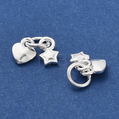 925 Sterling Silver Heart and Star Charms STER-P071-06S-1