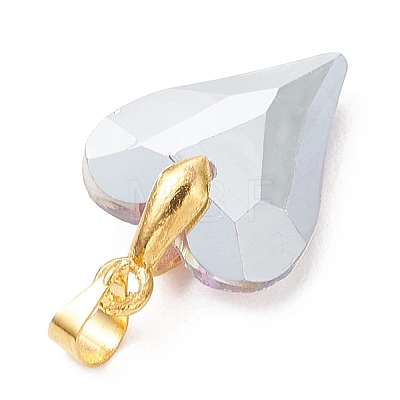 Electroplated Transparent Glass Pendants PALLOY-JF05156-01-1