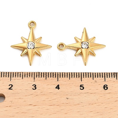 304 Stainless Steel Rhinestone Pendant X-STAS-U047-24G-1