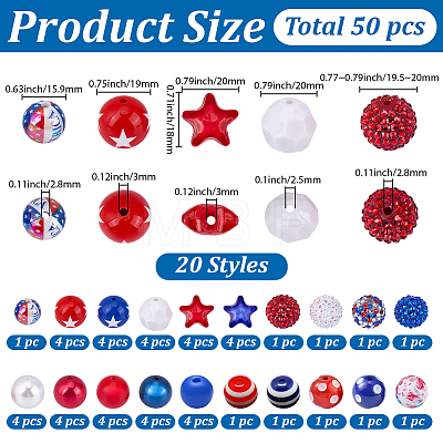 Independence Day Themed DIY Beads Kits DIY-BM0002-83-1