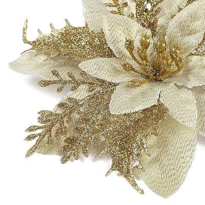 Glitter Polyester & Plastic Artificial Flower AJEW-C039-01A-1