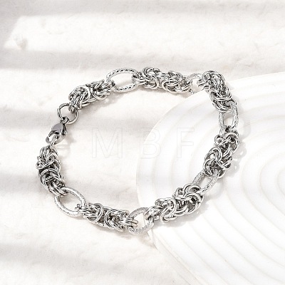 201 Stainless Steel Link Chain Bracelets for Men STAS-T077-08P-1