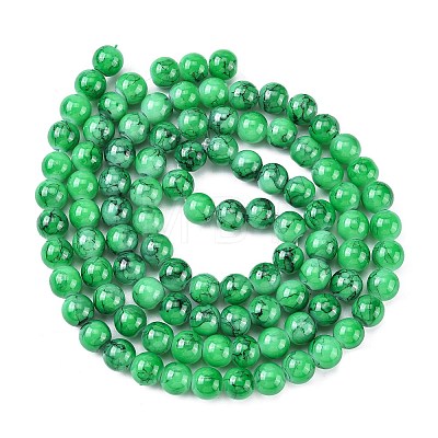 Baking Painted Glass Round Bead Strands DGLA-Q019-8mm-M-1