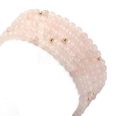 5Pcs 5 Style Natural Rose Quartz & Pearl & Shell Star Beaded Stretch Bracelets Set BJEW-JB09495-01-1