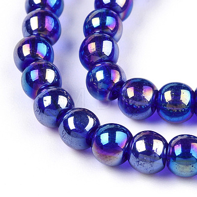 Electroplate Transparent Glass Beads Strands GLAA-T032-T4mm-AB15-1