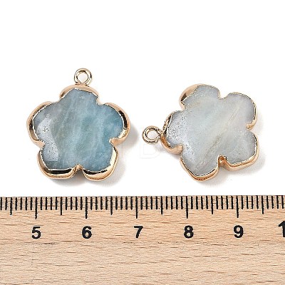 Natural Flower Amazonite Pendants G-P566-01G-15-1