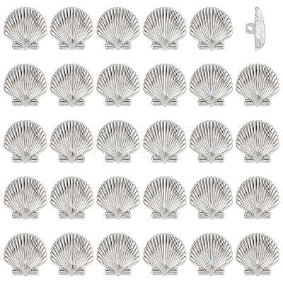 30Pcs 1-Hole Alloy Shank Buttons BUTT-PH0001-80P-1