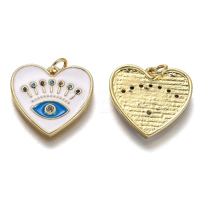Brass Micro Pave Colorful Cubic Zirconia Pendants ZIRC-B0003-12G-1