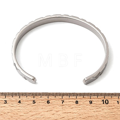 304 Stainless Steel Cuff Bangles for Women Men BJEW-H644-05P-1