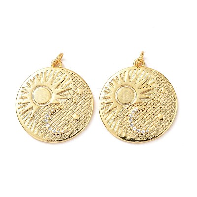 Brass Micro Pave Cubic Zirconia Pendants KK-G399-31-1