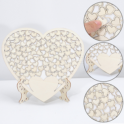 Heart Wedding Guest Book AJEW-WH0609-680-1