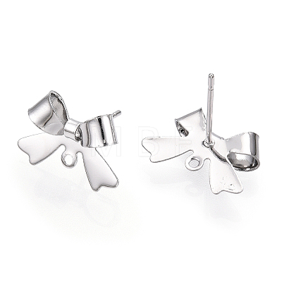 Brass Stud Earring Findings X-KK-S360-174P-1