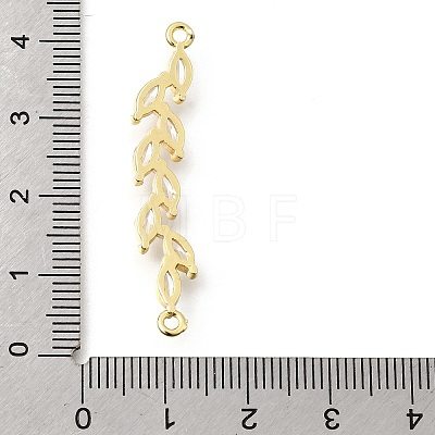 Brass Pave Clear Cubic Zirconia Leaf Links Connector Charms KK-Z156-15G-1