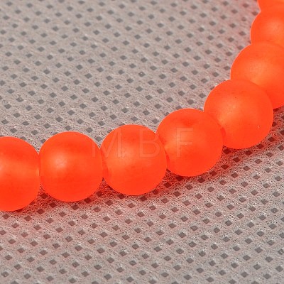 Stretchy Frosted Glass Beads Kids Charm Bracelets for Children's Day BJEW-JB01769-1