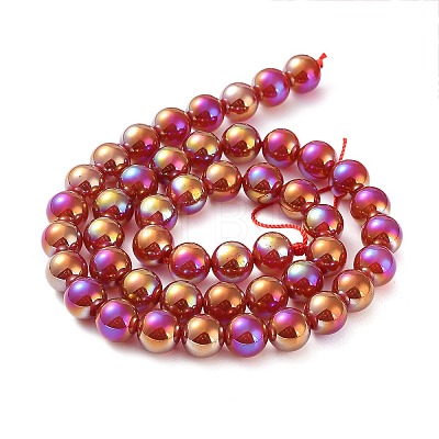Electroplated Natural Red Agate Beads Strands G-Z038-B04-02AB-1