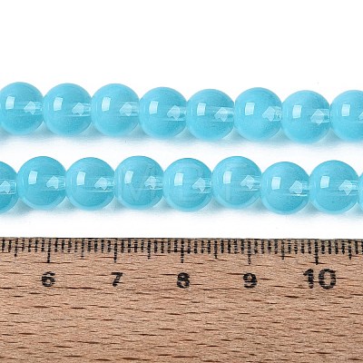 Transparent Glass Imitation Cat Eye Beads Strands GLAA-Q110-01B-06-1