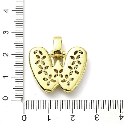 Brass Micro Pave Clear Cubic Zirconia Pendants KK-M279-01G-W-1
