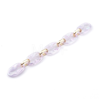 Transparent Acrylic & CCB Plastic Linking Cable Chains AJEW-JB00911-1