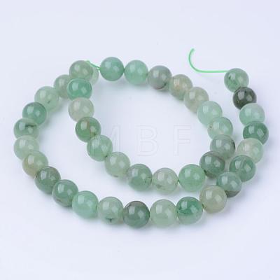 Natural Green Aventurine Beads Strands G-Q462-6mm-20-1