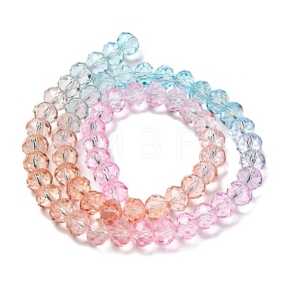 Transparent Painted Glass Beads Strands DGLA-A034-T8mm-A19-1