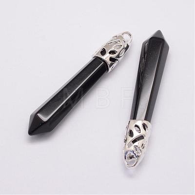 Natural Obsidian Big Pointed Pendants G-D860-C33-P-1