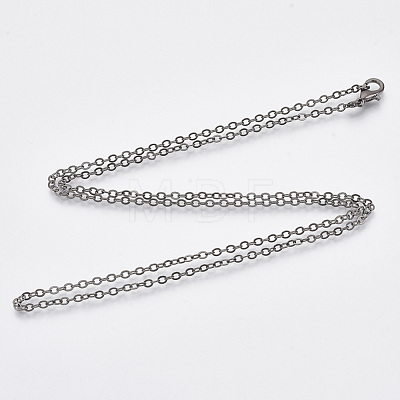 Brass Cable Chains Necklace Making MAK-N029-01B-1