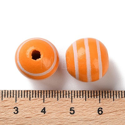 Printed Wood European Beads WOOD-Z002-07C-1